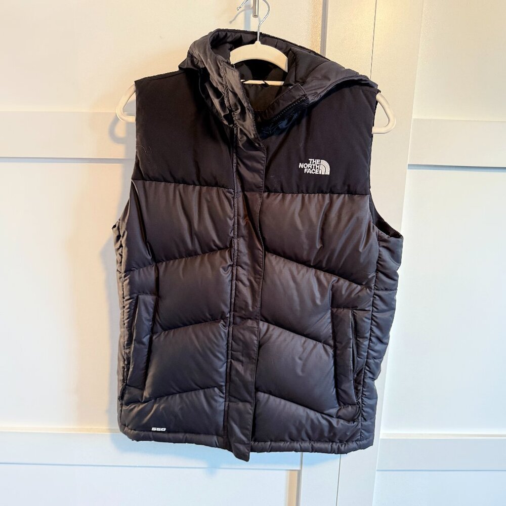 The North Face Womens Down vest with hood, size Medium